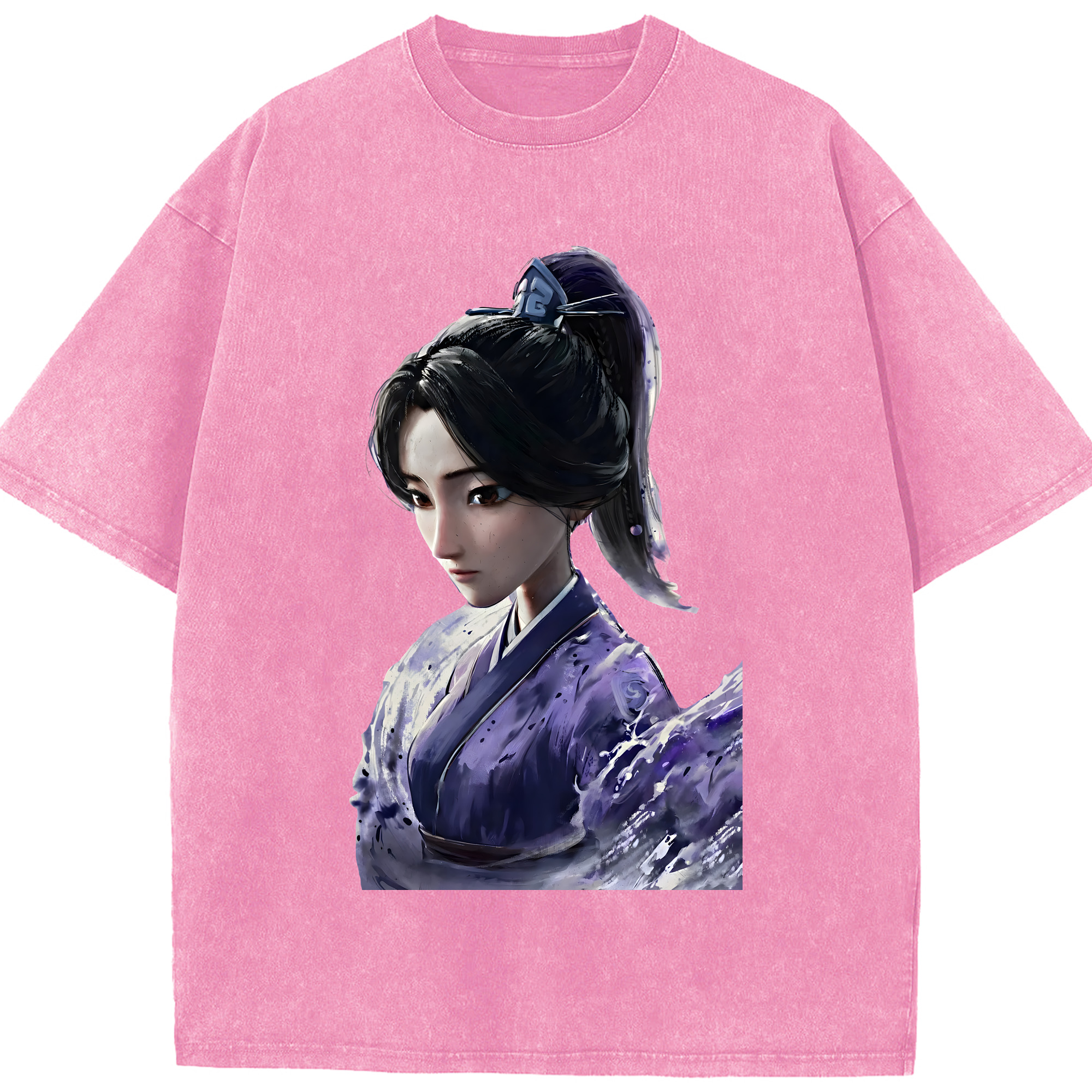 （画像用） Ne Zha 2 ナタ 魔童の大暴れ 綿100% ヴィンテージ風 半袖Tシャツ（フロントプリント）